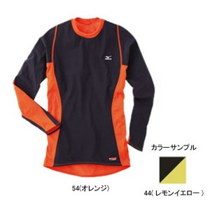 ミズノ（MIZUNO） ブレスサーモ 防風ライトウエイトクルーネック長袖シャツ Men's M 44（レモンイエロー）