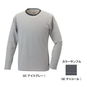 ミズノ（MIZUNO） ブレスサーモ ボーダーニット長袖Tシャツ Men's M 08（チャコール）