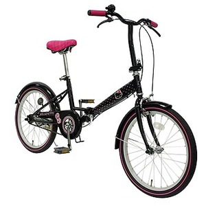 トップワン（TOPONE） HELLO KITTY 20インチ折りたたみ自転車 デコレーション仕様 20インチ ブラック