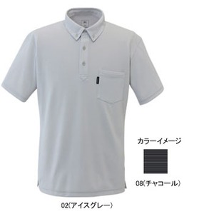 ミズノ（MIZUNO） アイスタッチ・バーズアイ半袖ボタンダウンシャツ Men's XL 08（チャコール）