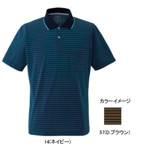 ミズノ（MIZUNO） オゾンブリーチ ボーダー半袖ポロシャツ Men's XL 57（D.ブラウン）