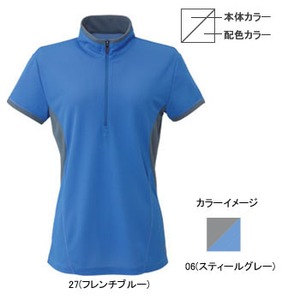 ミズノ（MIZUNO） ドライアクセルEX・半袖ジップネックシャツ Women's M 06（スティールグレー）