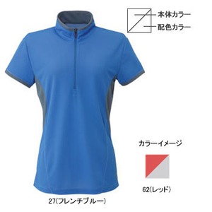 ミズノ（MIZUNO） ドライアクセルEX・半袖ジップネックシャツ Women's M 62（レッド）