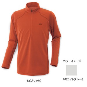 ミズノ（MIZUNO） ドライベクター・ライトインナー長袖ジップネックシャツ Men's XL 02（ライトグレー）