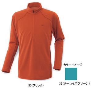 ミズノ（MIZUNO） ドライベクター・ライトインナー長袖ジップネックシャツ Men's XL 32（ターコイズグリーン）