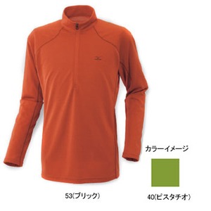 ミズノ（MIZUNO） ドライベクター・ライトインナー長袖ジップネックシャツ Men's M 40（ピスタチオ）