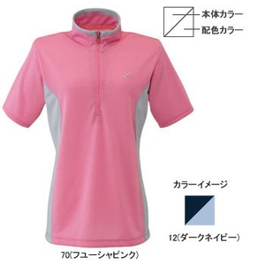 ミズノ（MIZUNO） ドライベクター・ライトインナー半袖ジップネックシャツ Women's M 12（ダークネイビー）