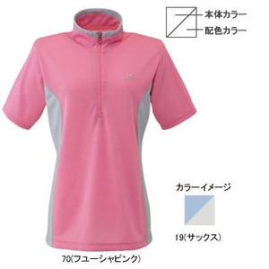 ミズノ（MIZUNO） ドライベクター・ライトインナー半袖ジップネックシャツ Women's M 19（サックス）