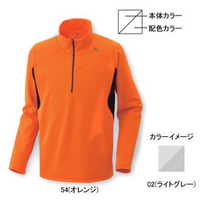 ミズノ（MIZUNO） ドライベクター・ライトメッシュ長袖ジップネックシャツ Men's M 02（ライトグレー）