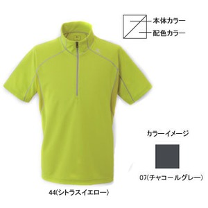 ミズノ（MIZUNO） ドライベクター・ライトメッシュ半袖ジップネックシャツ Men's M 07（チャコールグレー）