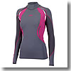Women's UV Sport Rash Vest Long Sleeve 12 Ash×Berry×Graphite