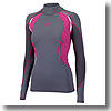 Women's UV Sport Rash Vest Long Sleeve 14 Ash×Berry×Graphite