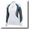 Women's UV Sport Rash Vest Long Sleeve 12 White×Turquoise