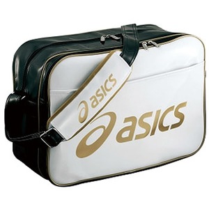 アシックス（asics） エナメルシヨルダーバツグL 28L 0194（ホワイト×ゴールド）