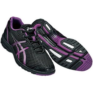 アシックス（asics） HADASHIWALKER（R） PLUS730 Women's 22.5cm 9033（ブラック×パープル）