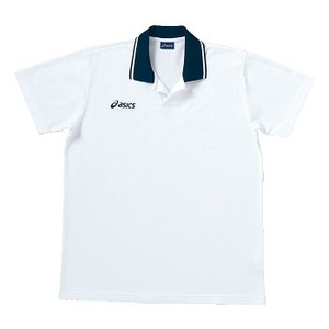 アシックス（asics） XA6041 ポロTシャツ L 0150（ホワイト×ネイビー）
