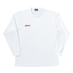 アシックス（asics） XA6045 長袖Tシャツ L 0123（ホワイト×レッド）