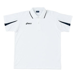 アシックス（asics） XA6104 ポロシャツ L 0150（ホワイト×ネイビー）