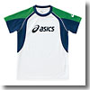 アシックス（asics） XAJ80B Jr.Tシャツ 120 01B（ホワイト×ネイビー×グラスグリーン）