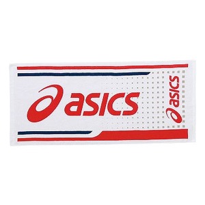 アシックス（asics） XAL110 フェイスタオル フリー 123（ホワイト×レッド）