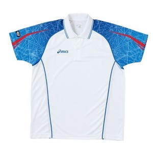 アシックス（asics） XK1050 ゲームシャツHS Men's M 0143（ホワイト×ロイヤルブルー）