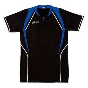 アシックス（asics） XW1291 ゲームシャツ（半袖） Men's L 9043（ブラック×ロイヤルブルー）