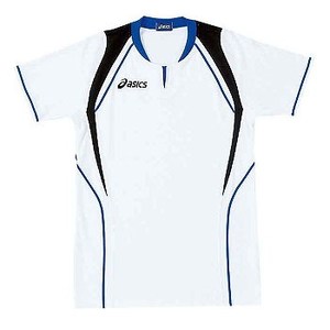 アシックス（asics） XW1291 ゲームシャツ（半袖） Men's L 0143（ホワイト×ロイヤルブルー）