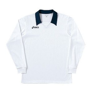 アシックス（asics） ゲームシャツ（長袖） Men's L 0150（ホワイト×ネイビー）