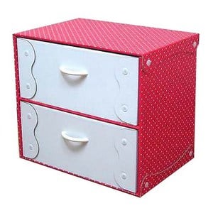 バンドー（BANDO） KS-HD-DR 2DRAWERS-CHEST（2ドロアーズチェスト） DOT柄 レッド