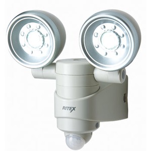 ライテックス（RITEX） 乾電池式1W×2LEDセンサーライト ライトグレー