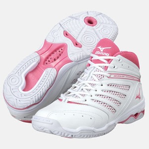 ミズノ（MIZUNO） ウエーブダイバース LG2 Women's 22.5cm 64（ホワイト×ピンク）