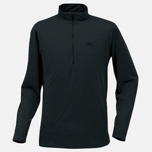 ミズノ（MIZUNO） ブレスサーモ・サーマルライト長袖ジップネックシャツ Men's M 09（ブラック）