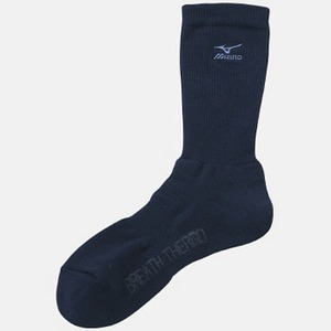 ミズノ（MIZUNO） ブレスサーモ・ワンポイントソックス Men's フリー 14（ネイビー）