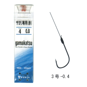 がまかつ（Gamakatsu） サヨリ専用 糸付 鈎3／ハリス0.4 赤