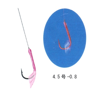 がまかつ（Gamakatsu） チカ赤スキンピンク 糸付 鈎4.5ハリス0.8 赤