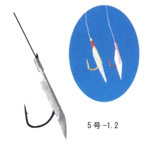 がまかつ（Gamakatsu） 赤袖皮付 糸付 鈎5／ハリス1.2