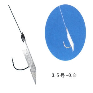 がまかつ（Gamakatsu） チカ皮付 糸付 鈎3.5ハリス0.8 白