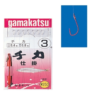 がまかつ（Gamakatsu） 3H チカ仕掛 赤袖（7本鈎） 7号-0.8