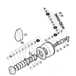 シマノ（SHIMANO） 02ツインパワー 8000PG パーツ：アームローラーベアリング（部品NO26）