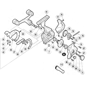 シマノ（SHIMANO） 02 BB-X EV 3000 アオリイカ パーツ：本体（部品NO91）