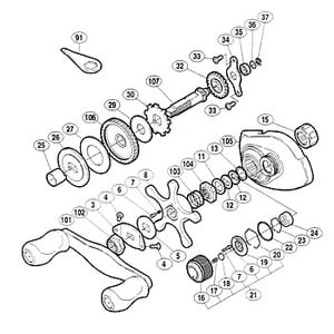 シマノ（SHIMANO） パーツ：05 メタニウム XT 左 A-RB ハンドル組 No101