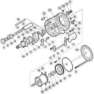 シマノ（SHIMANO） パーツ：04 カルカッタ コンクエスト 51S スプール組 No082