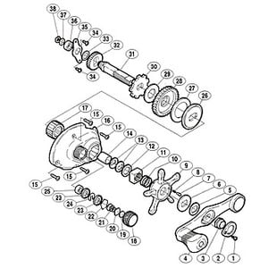 シマノ（SHIMANO） 02 バイオクラフト 400F パーツ：ハンドル組（部品No.004）