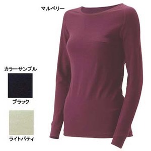 モンベル（montbell） スーパーメリノウールM.W.ラウンドネックシャツ Women's L ブラック（BK）