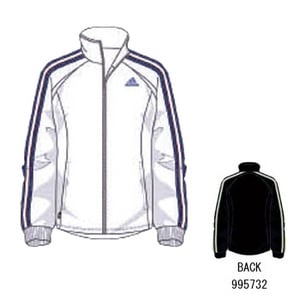 adidas（アディダス） R6730 adi-COOL ウォームアップジャケット S ホワイト×パシフィックブルーS07