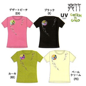 LATERRA（ラテラ） LSW57115 バンブープリントTシャツ（レディース） M カーキ（KK）