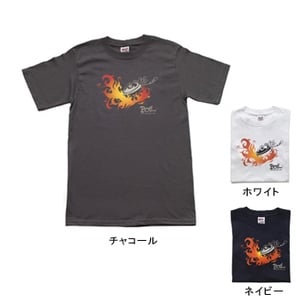 BOIL（ボイル） ファイヤーパターン Tシャツ M（USA） ネイビー