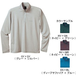 モンベル（montbell） WIC.ブリーズスパンボーダーロングスリーブジップシャツ Men's M DS×BL（ディープサファイア×ブルー）