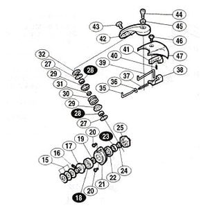 シマノ（SHIMANO） 01 ステラーSW 5000HG パーツ：ボールベアリング（部品NO28）