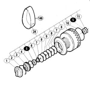 シマノ（SHIMANO） 01 ステラーSW 10000HG パーツ：ボールベアリング（部品NO5）